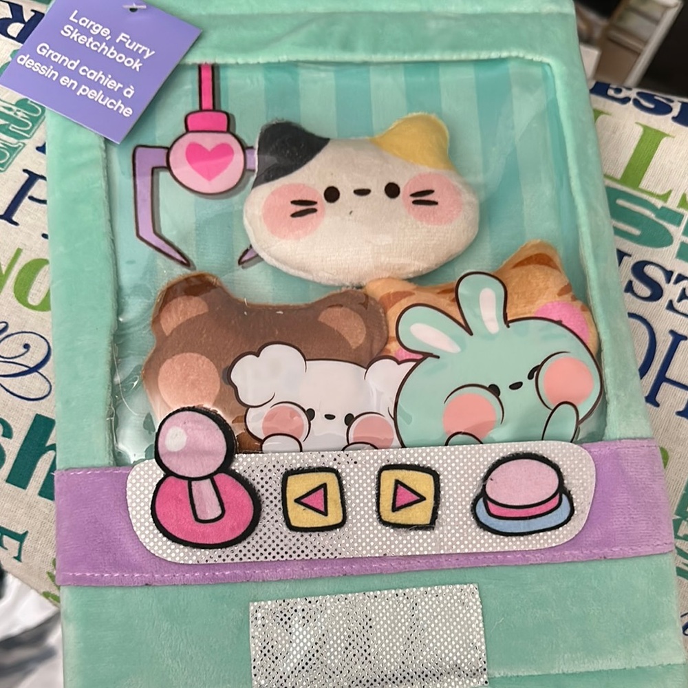 Claire's Mint Green Furry Sketchbook